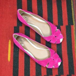 Lucky Brand ‘Ester’ Peep Toe Flats Sz 9 / 39